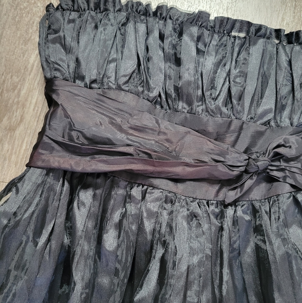 Betsey Johnson Vintage Black Nylon Acetate Tulle Strapless Mini Dress Y2K 90s 4 - Picture 8 of 16
